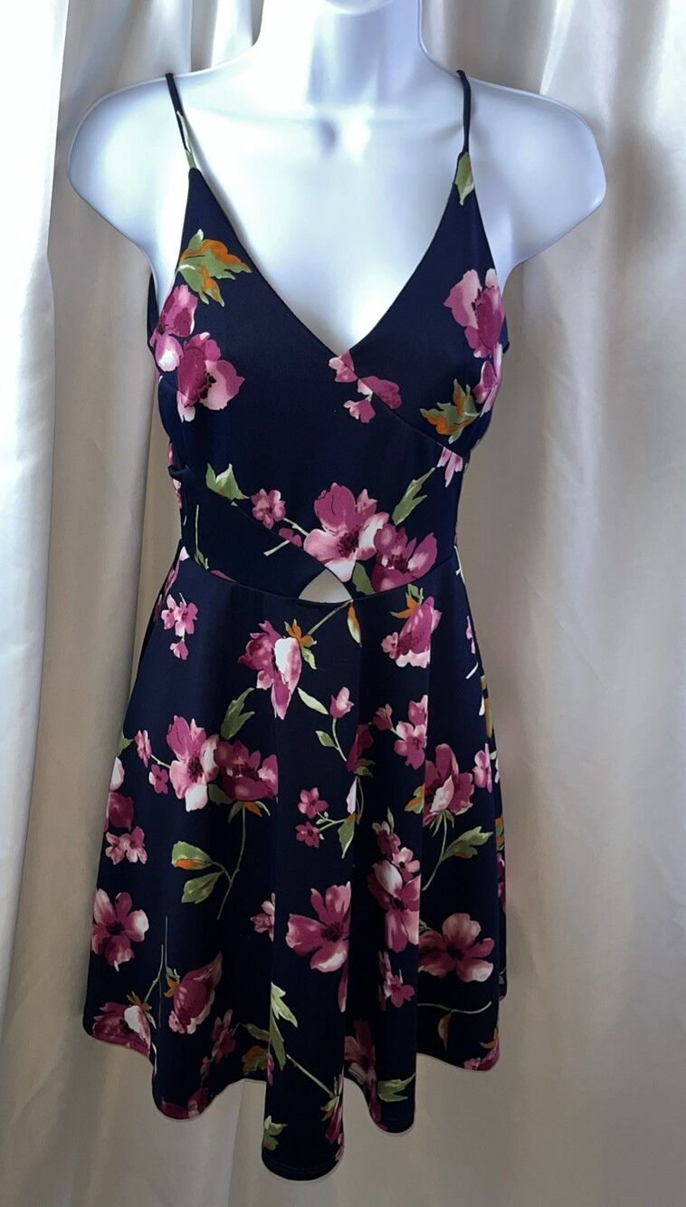 Vintage Soprano Women’s Fit & Flare Floral Cut Out Skater Midi Dress Size S
